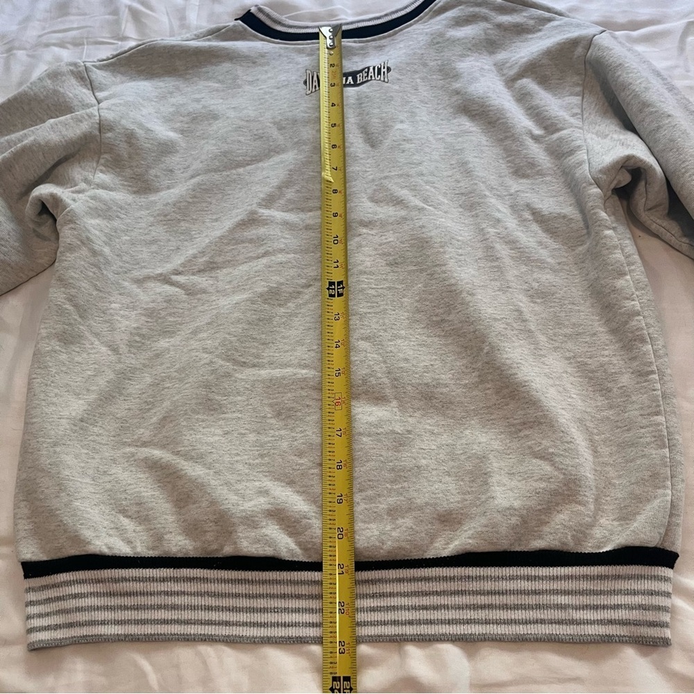 Vintage Daytona Beach Pullover Split Crewneck Sweatshirt Gray Unisex S / M - Picture 12 of 12